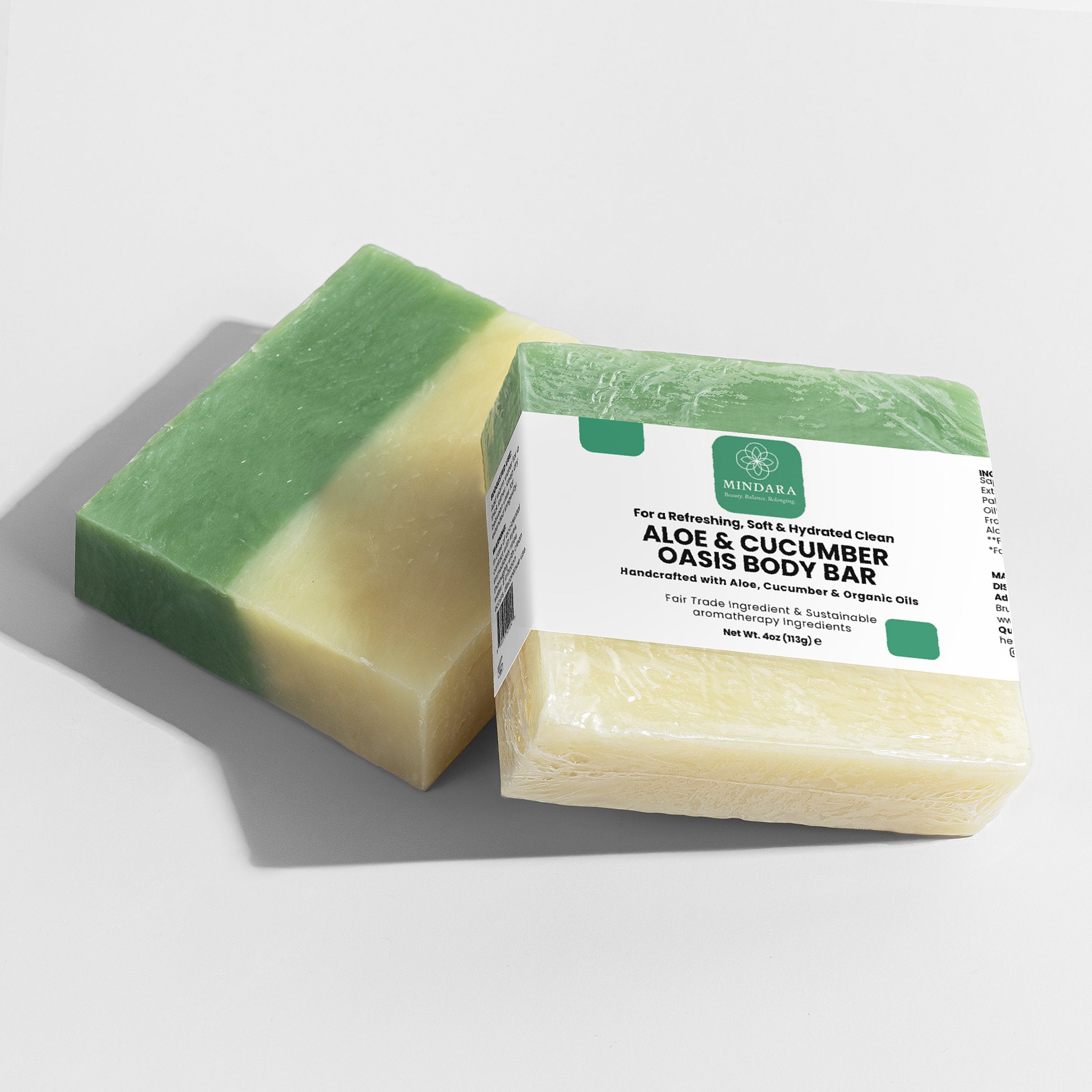 Mindara Aloe & Cucumber Oasis Soap | Handcrafted, Fair Trade Body Bar - My Store