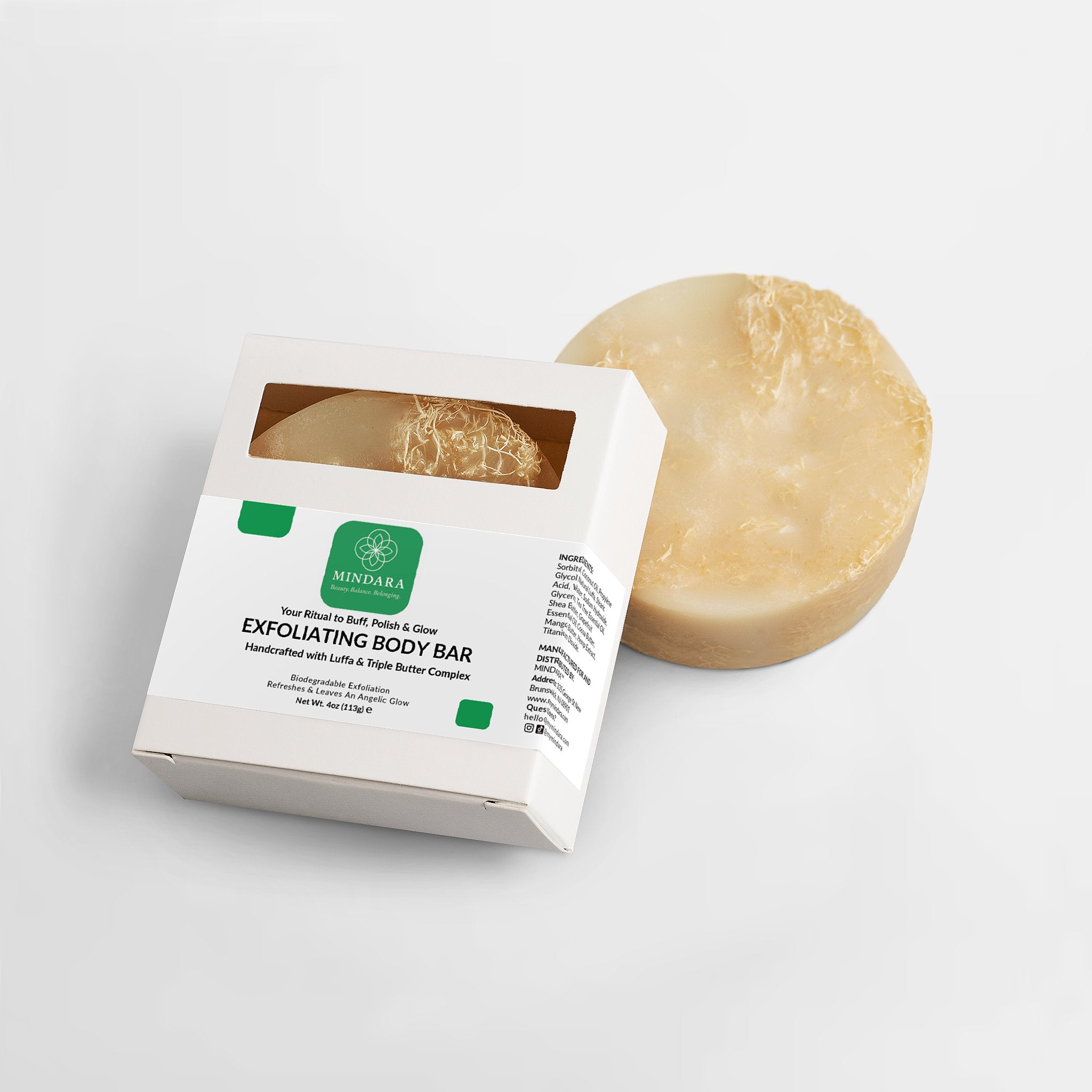 Mindara Exfoliating Body Bar | Handcrafted with Luffa & Triple Butter - My Store