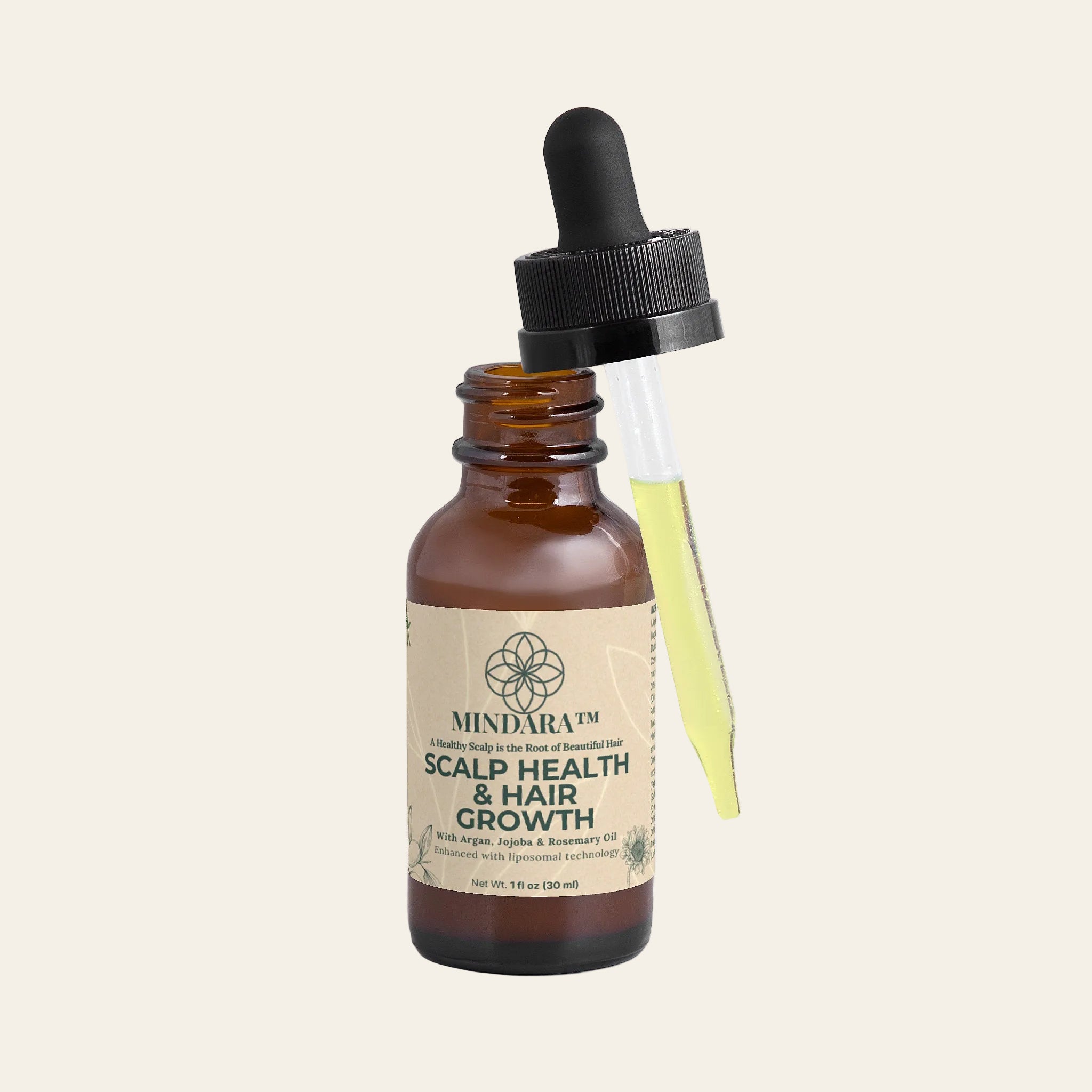 Mindara Scalp Health & Hair Growth Oil | With Argan, Jojoba & Rosemary - Mymindara.com