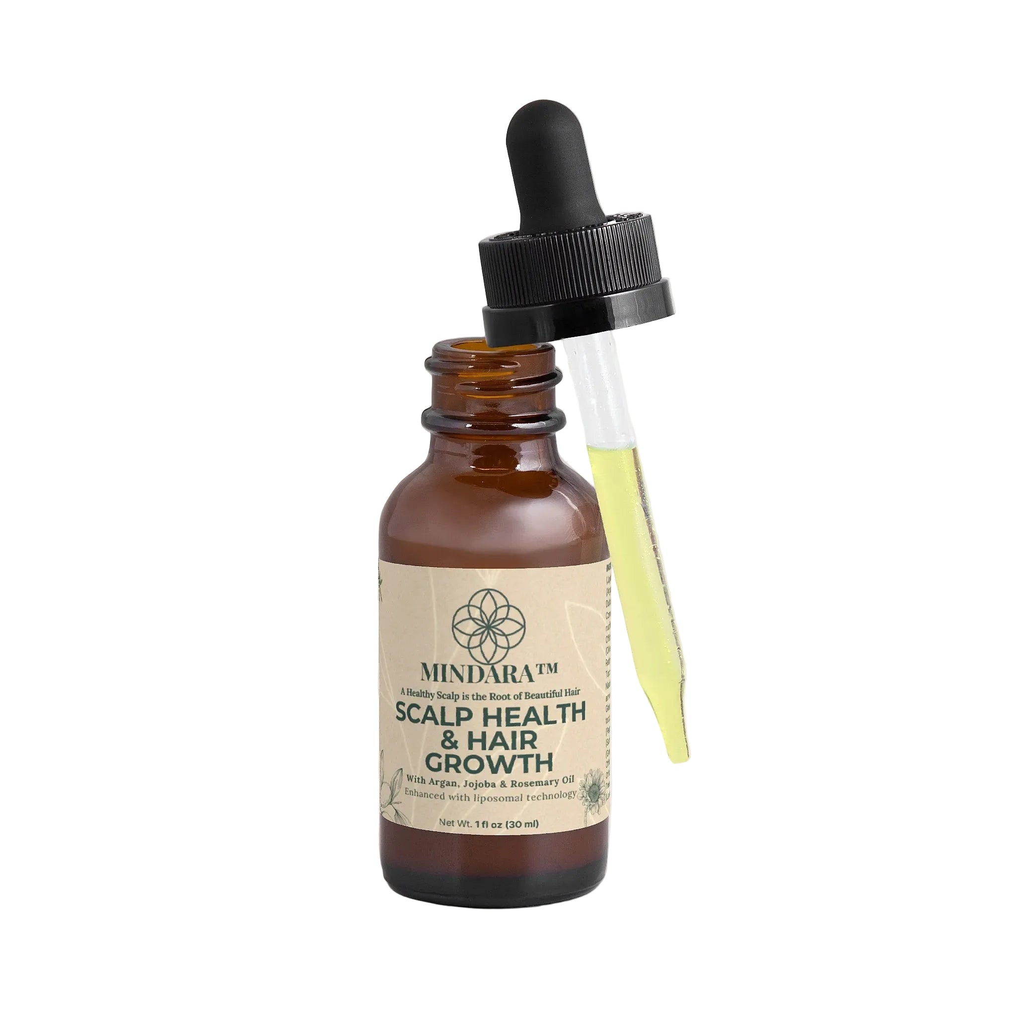 Mindara Scalp Health & Hair Growth Oil | With Argan, Jojoba & Rosemary - Mymindara.com