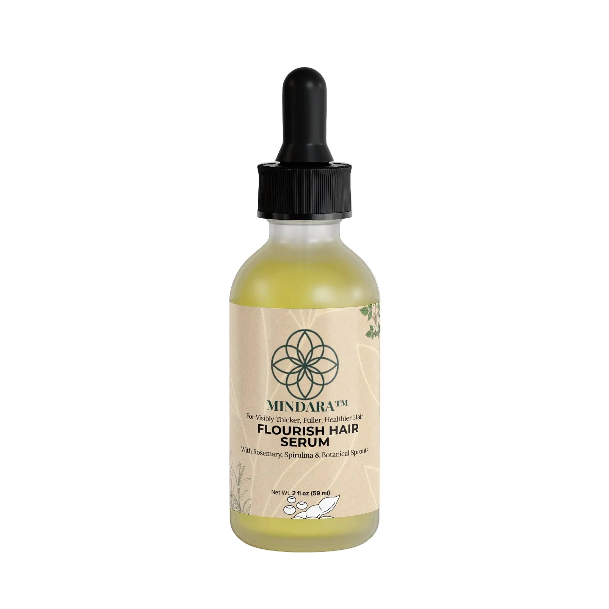 Mindara Flourish Hair Serum | For Visibly Thicker, Fuller - Looking Hair - Mymindara.com