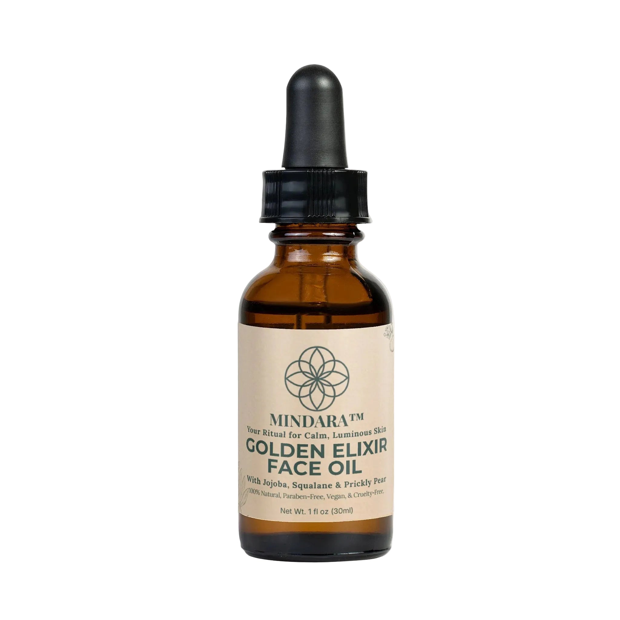 Mindara Golden Elixir Face Oil | With Jojoba, Squalane & Prickly Pear - Mymindara.com