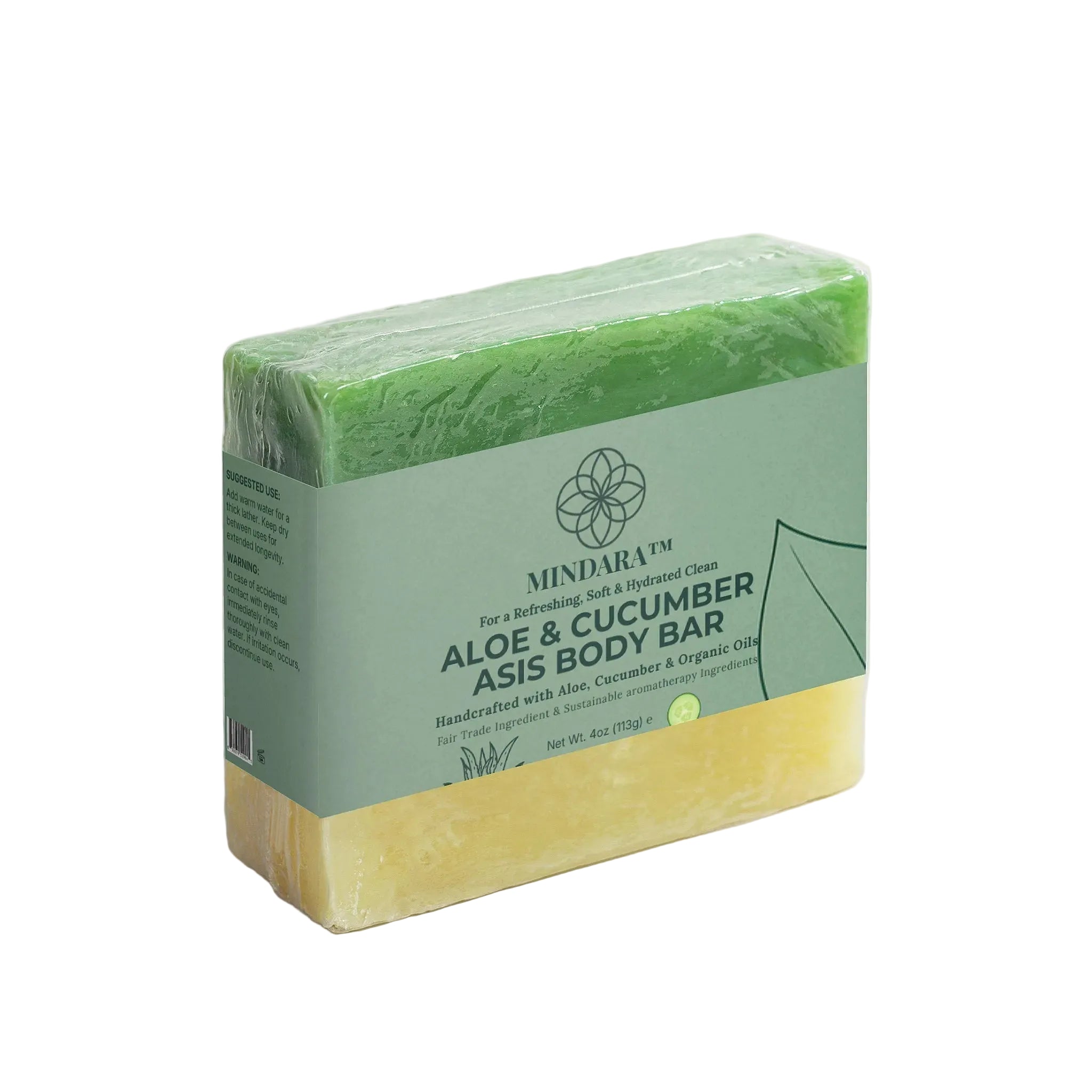 Mindara Aloe & Cucumber Oasis Soap | Handcrafted, Fair Trade Body Bar - Mymindara.com