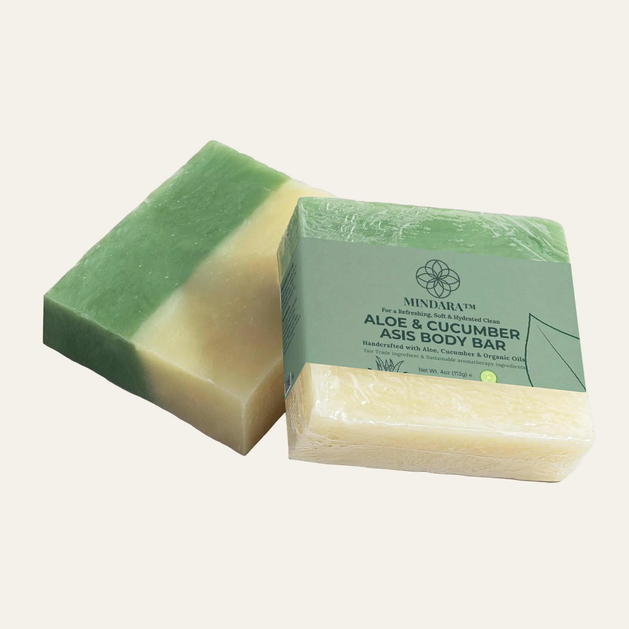 Mindara Aloe & Cucumber Oasis Soap | Handcrafted, Fair Trade Body Bar - Mymindara.com