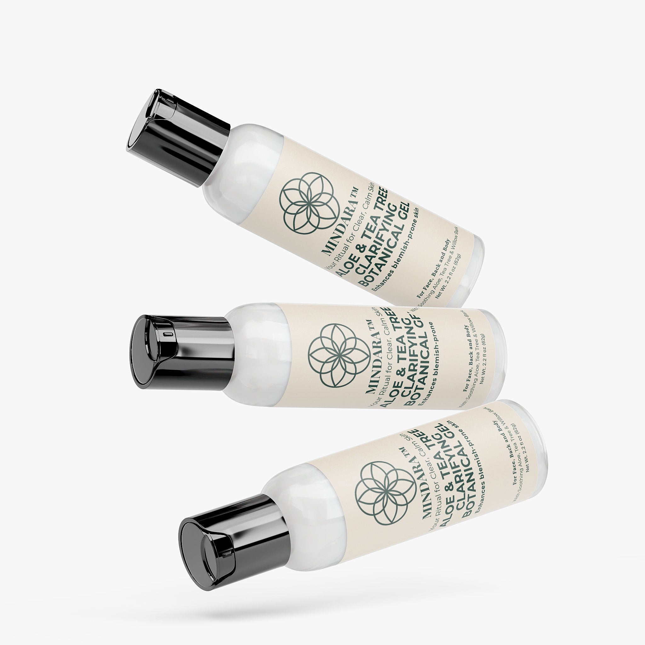 Clarifying Botanical Gel | Aloe & Tea Tree Radiance Gel for Blemish - Prone Skin | by Mindara - Mymindara.com