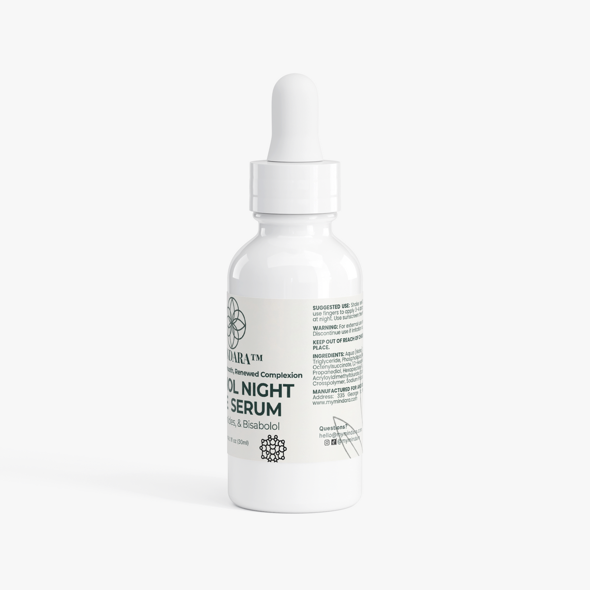 Mindara Retinol and Peptide Night Renewal Face Serum - Mymindara.com