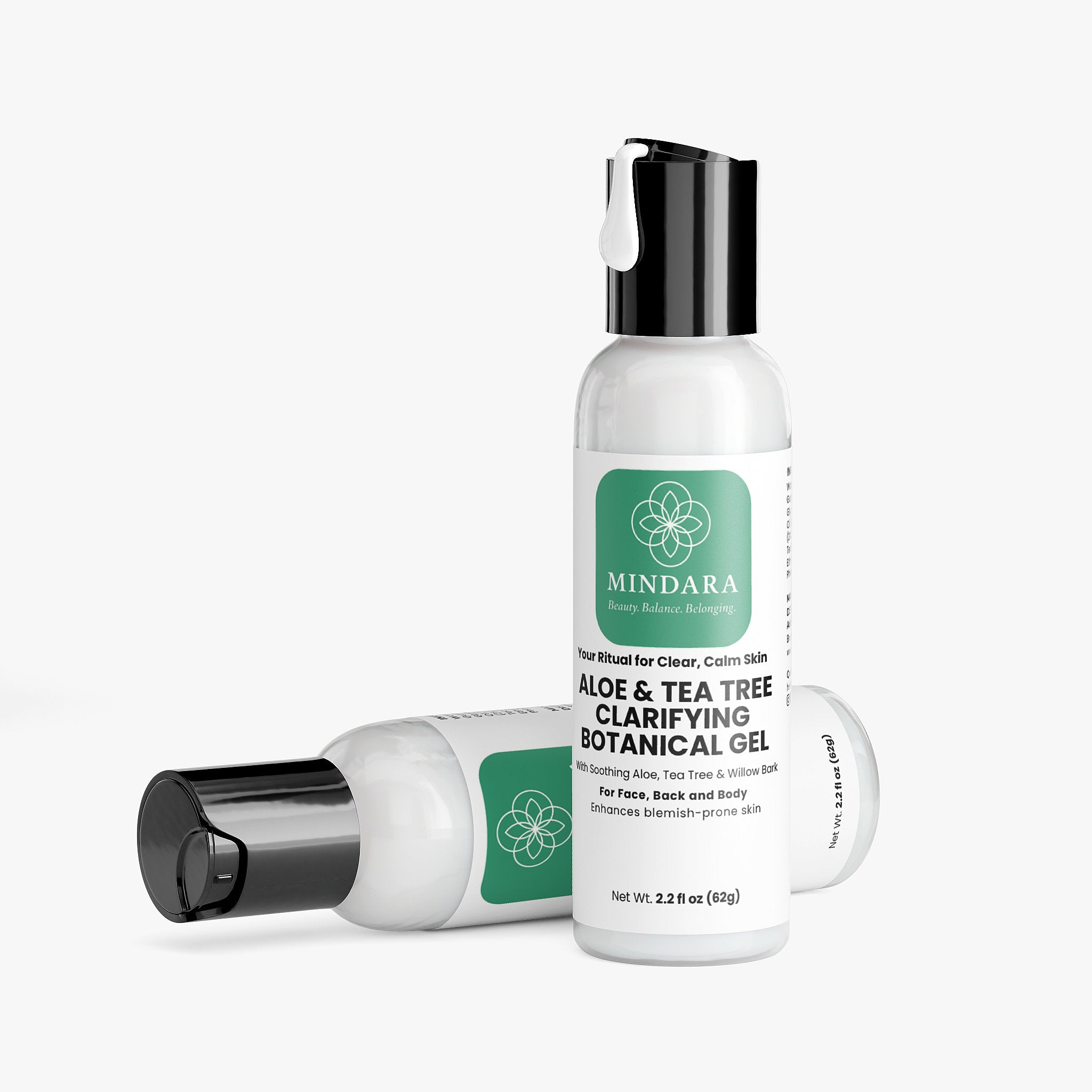 Clarifying Botanical Gel | Aloe & Tea Tree Radiance Gel for Blemish-Prone Skin | by Mindara - My Store