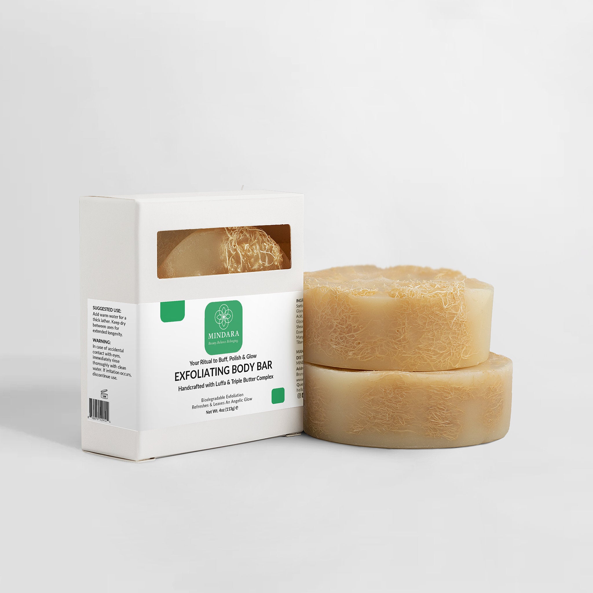 Mindara Exfoliating Body Bar | Handcrafted with Luffa & Triple Butter - My Store