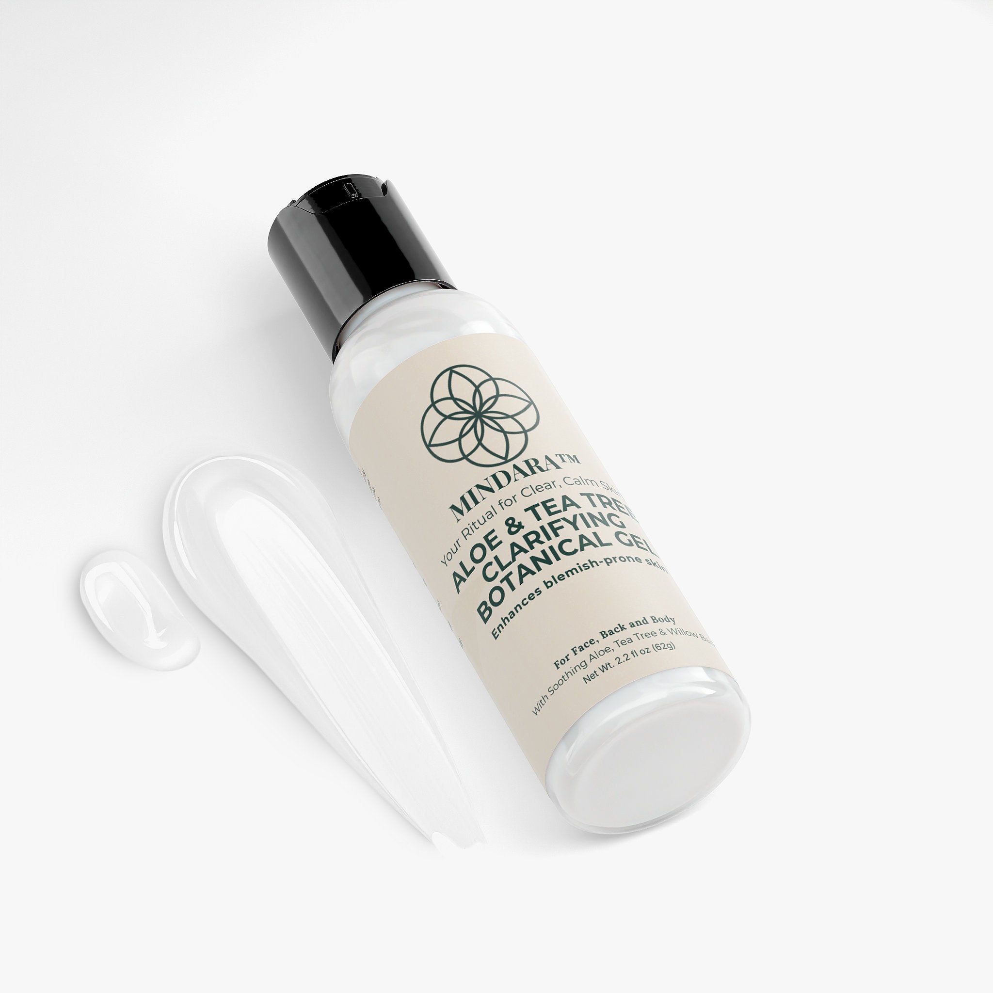 Clarifying Botanical Gel | Aloe & Tea Tree Radiance Gel for Blemish - Prone Skin | by Mindara - Mymindara.com