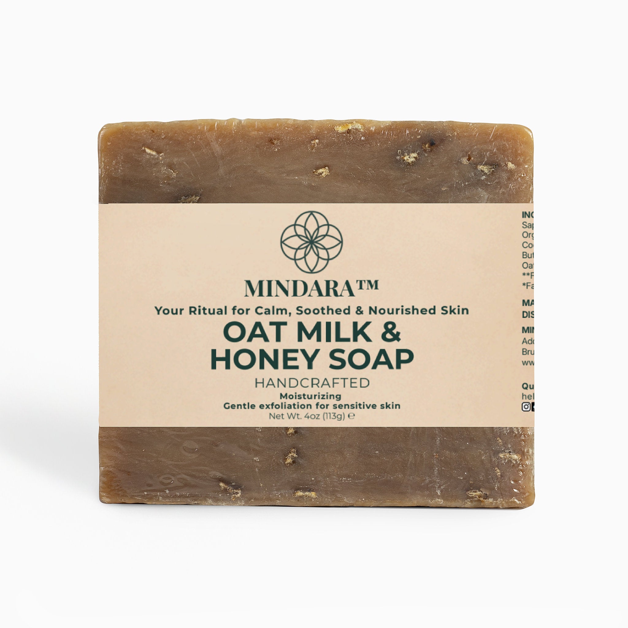 Mindara Soothing Oat Milk & Honey Soap | Handcrafted for Sensitive Skin - Mymindara.com