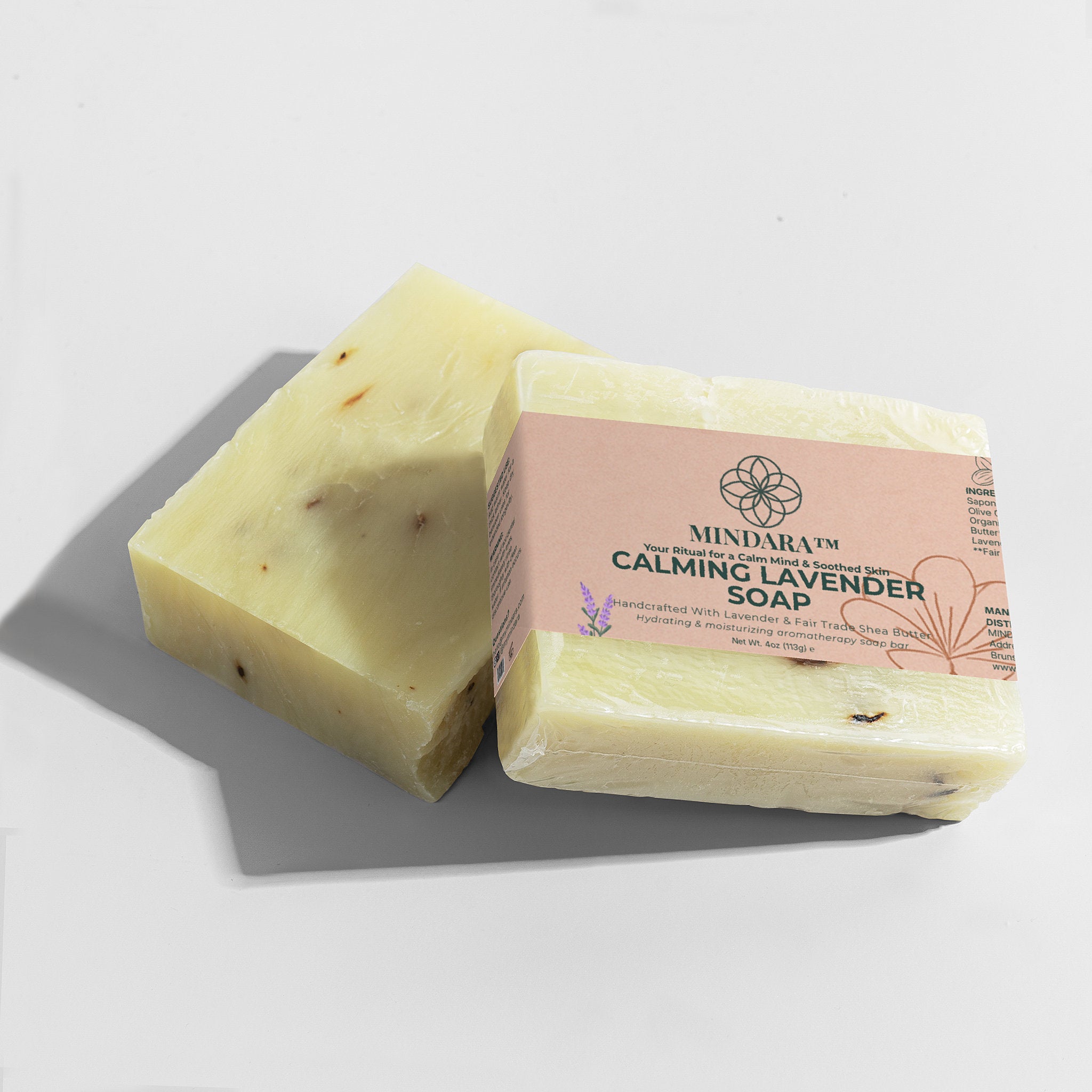 Mindara Serenity Calming Lavender Bar Soap | Calming Lavender & Fair Trade Shea Butter - Mymindara.com